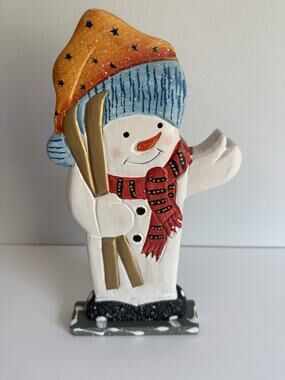 MIKASA Wooden Snowman "11 Christmas Holiday Decor perfect for Hall Table/Mantle